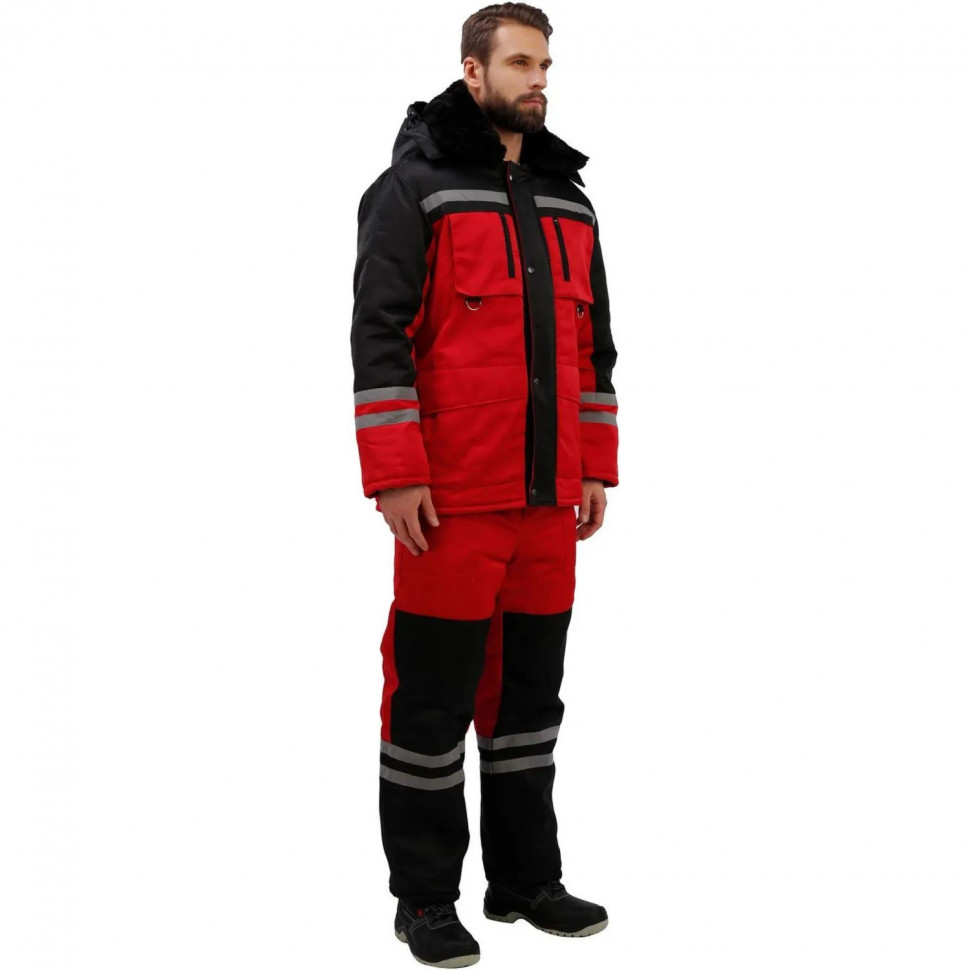 Костюм зимний муж з03-КПК крас/чер (р.44-46)158-164