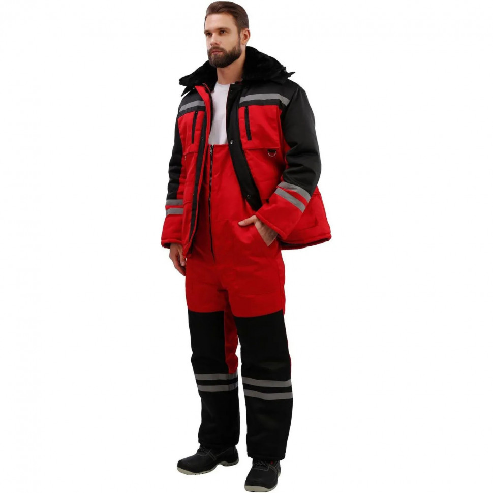 Костюм зимний муж з03-КПК крас/чер (р.44-46)158-164