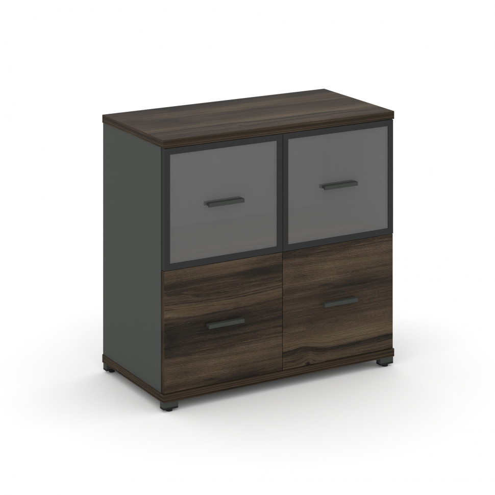 Concept Шкаф 1 широкая секция, 2 ниши CN.STS-212 RPB A Дуб Мали/Антрацит/Металл Антрацит/Прозрачный