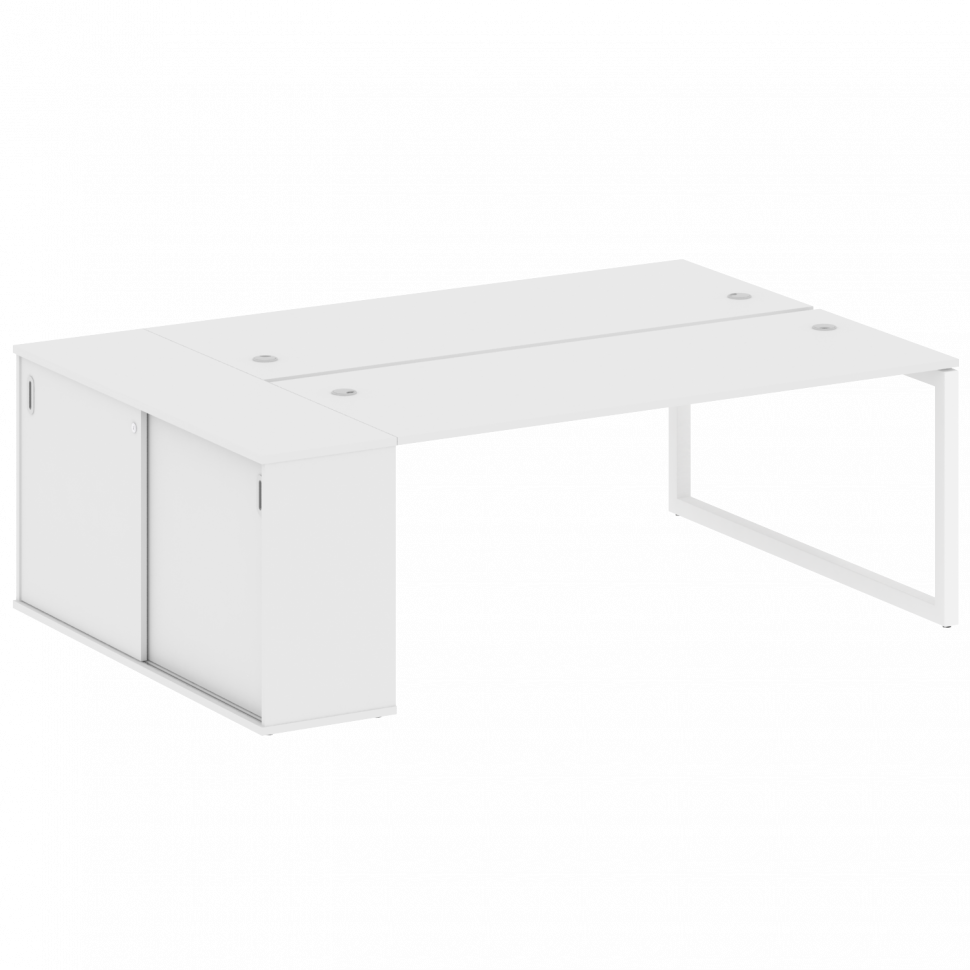 Metal System Quattro Рабочая станция с шкафом-купе на О-образном м/к 50БО.РС-СШК-1.5 Т Белый/Металл Metal System Quattro Рабочая станция с шкафом-купе на О-образном м/к 50БО.РС-СШК-1.5 Т Белый/Металл