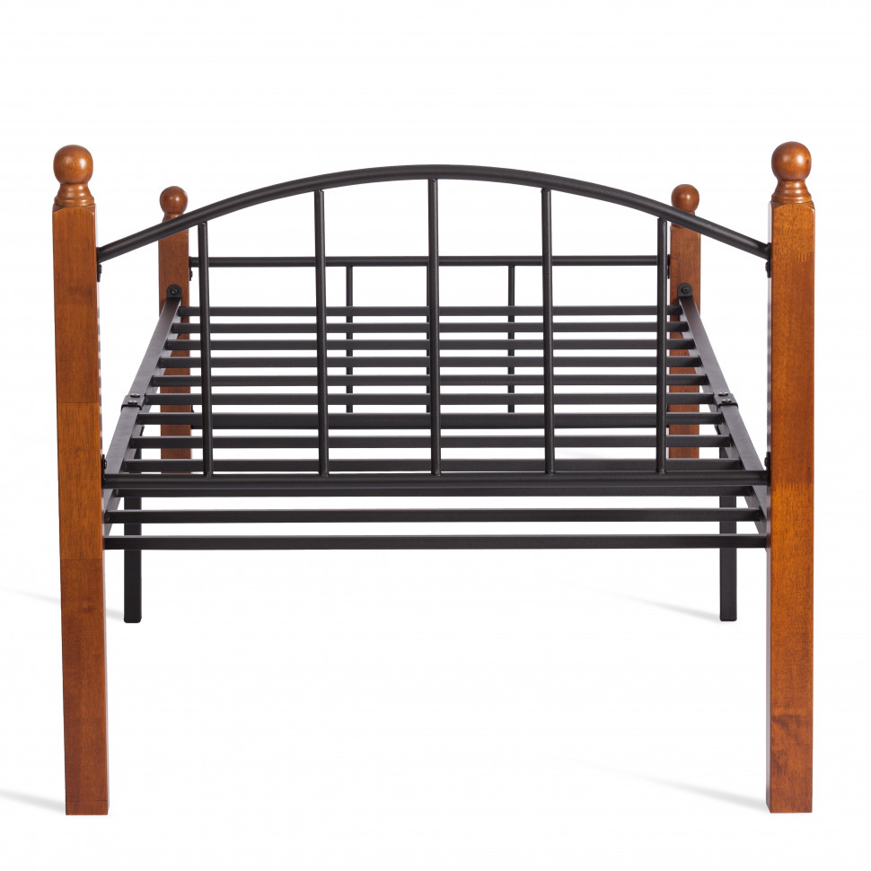 Кровать AT-915 дерево гевея/металл, 90*200 см (Single bed), красный дуб/черный