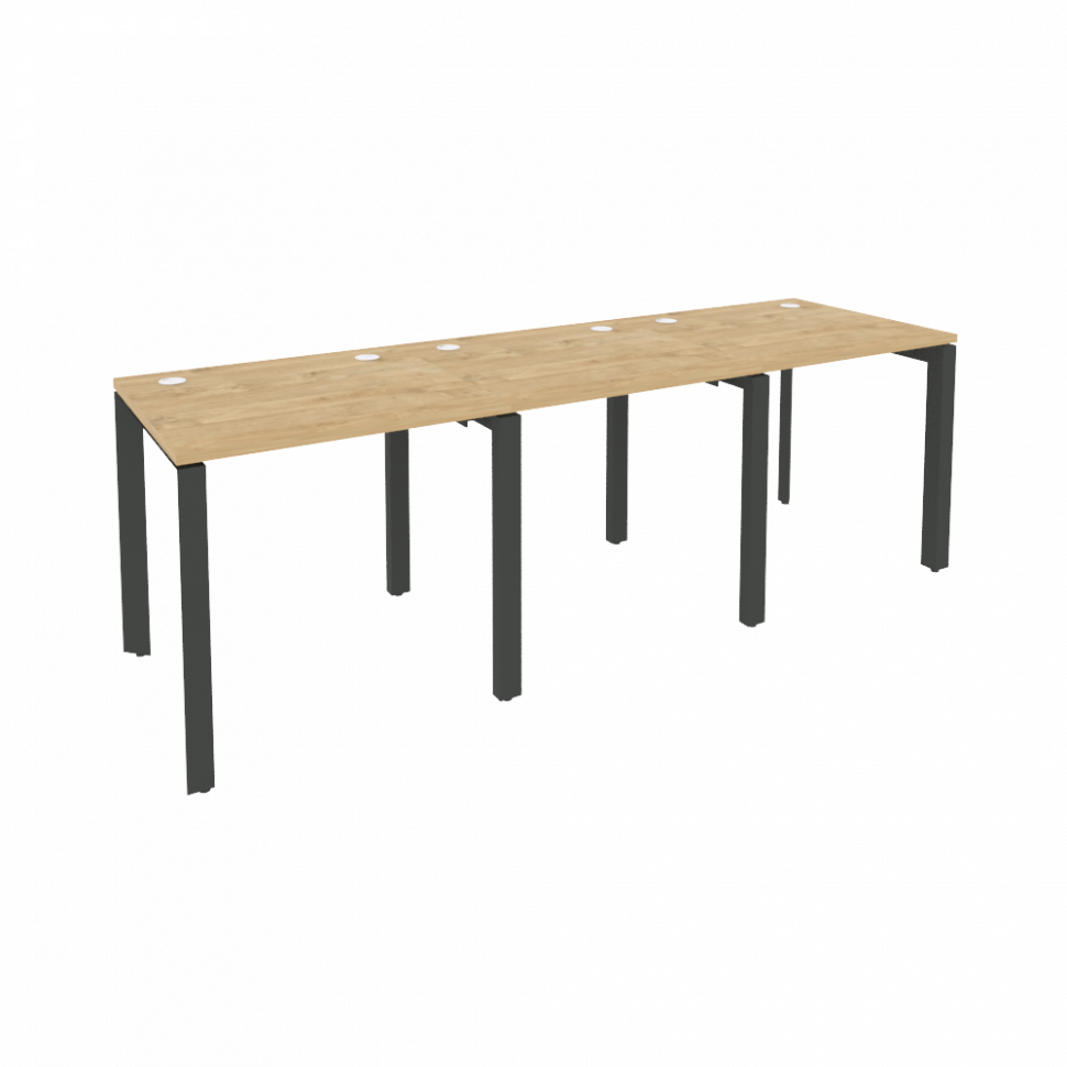 Onix Рабочая станция на П-образном м/к O.MP-RS-3.0.7 Тиквуд Светлый/Металл Антрацит 2340*720*750 Onix Рабочая станция на П-образном м/к O.MP-RS-3.0.7 Тиквуд Светлый/Металл Антрацит 2340*720*750