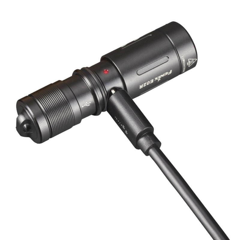Фонарь Fenix E02R, черный, E02RBK