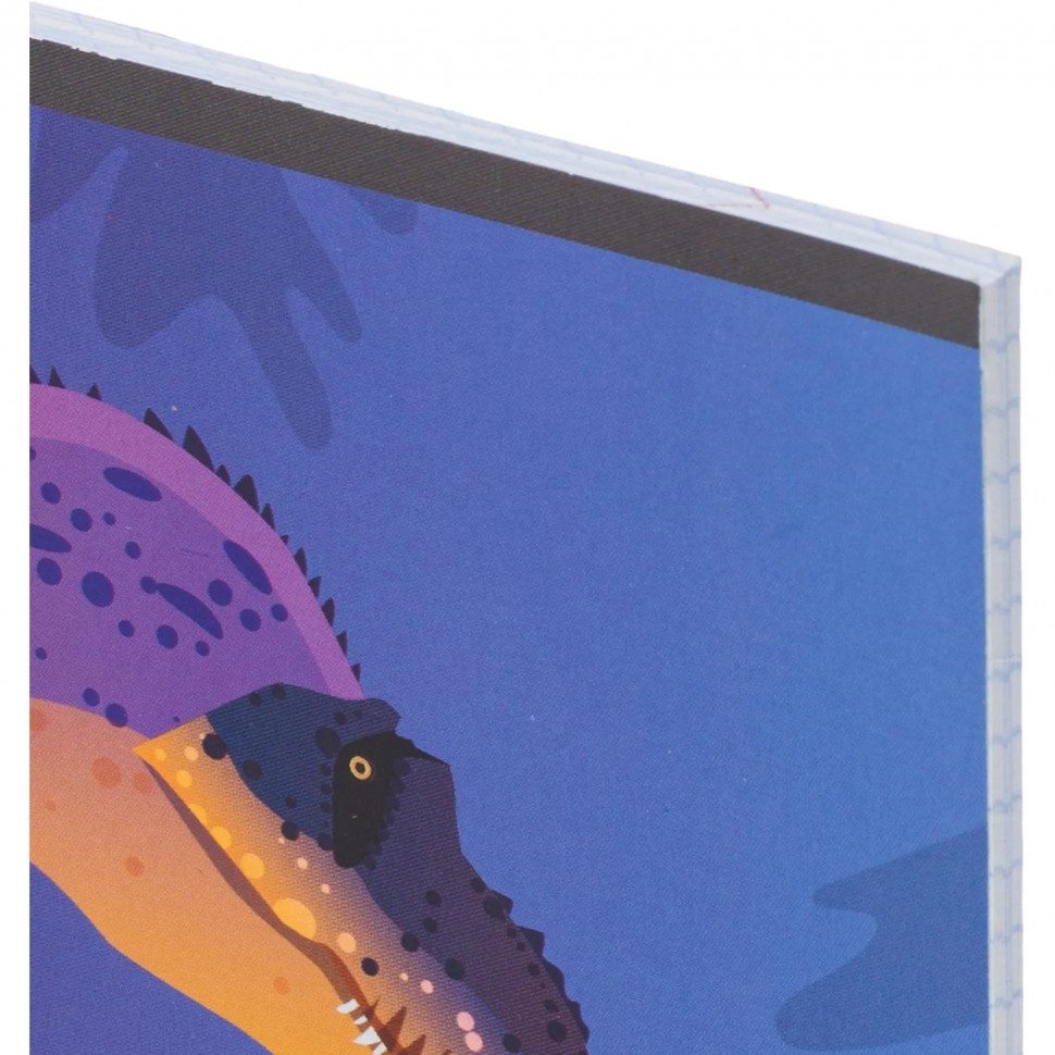 Тетрадь общая А5 48л №1School Мир динозавров,клет,скреп, ВД-лак