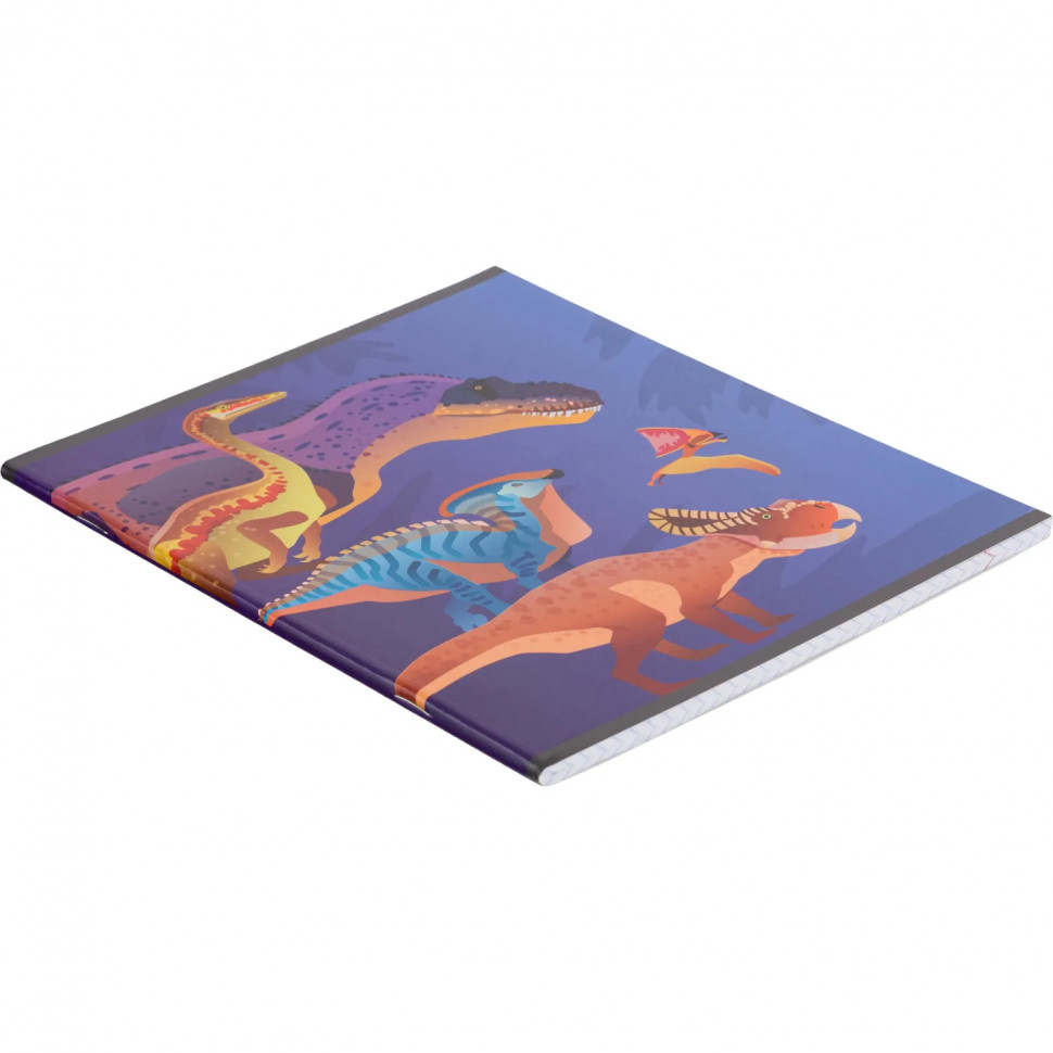 Тетрадь общая А5 48л №1School Мир динозавров,клет,скреп, ВД-лак