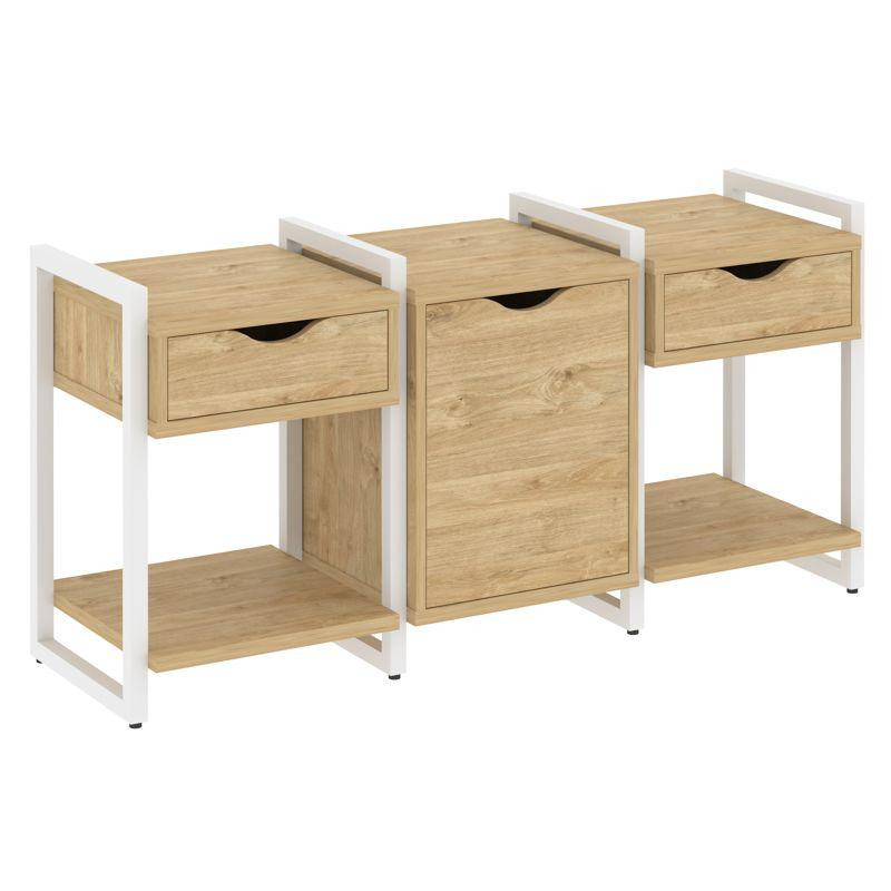 Loft Тумба на регулируемых опорах VR.L-TN-6.O Тиквуд Светлый/Металл Белый 1440*460*719