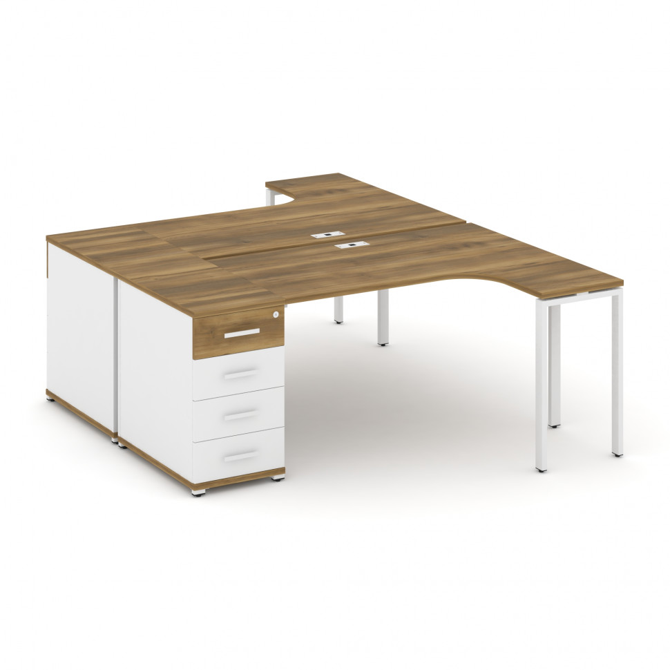 Concept Рабочая станция CN.DSA-401 W Сандал Янтарный/Белый Бриллиант/Металл Белый 1800*1180*750