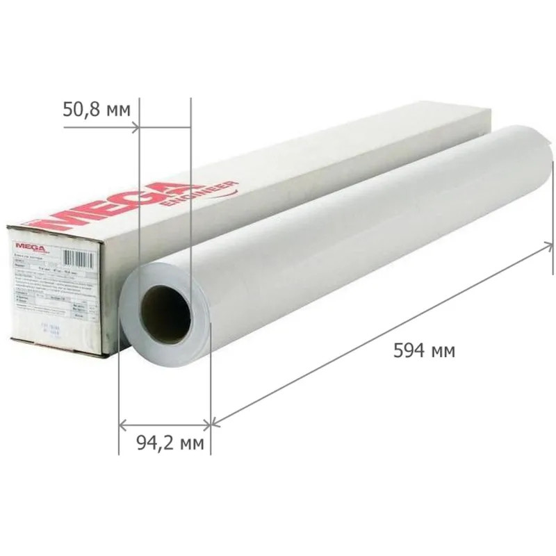 Бумага широкоформатная 80г 594x45 50.8мм [4рулона