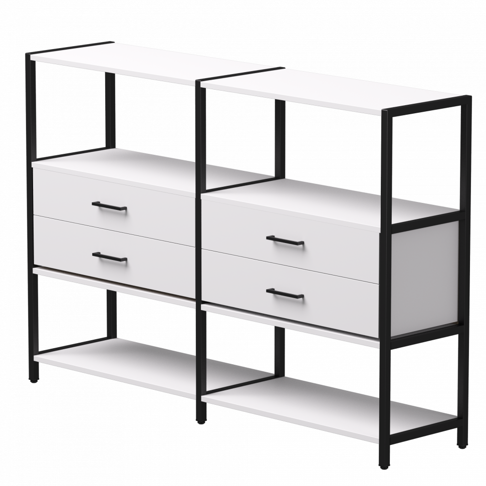 Набор стеллажных систем №2 Everprof EVO (ЭВО) 1635x385x1120 Белый/Черный