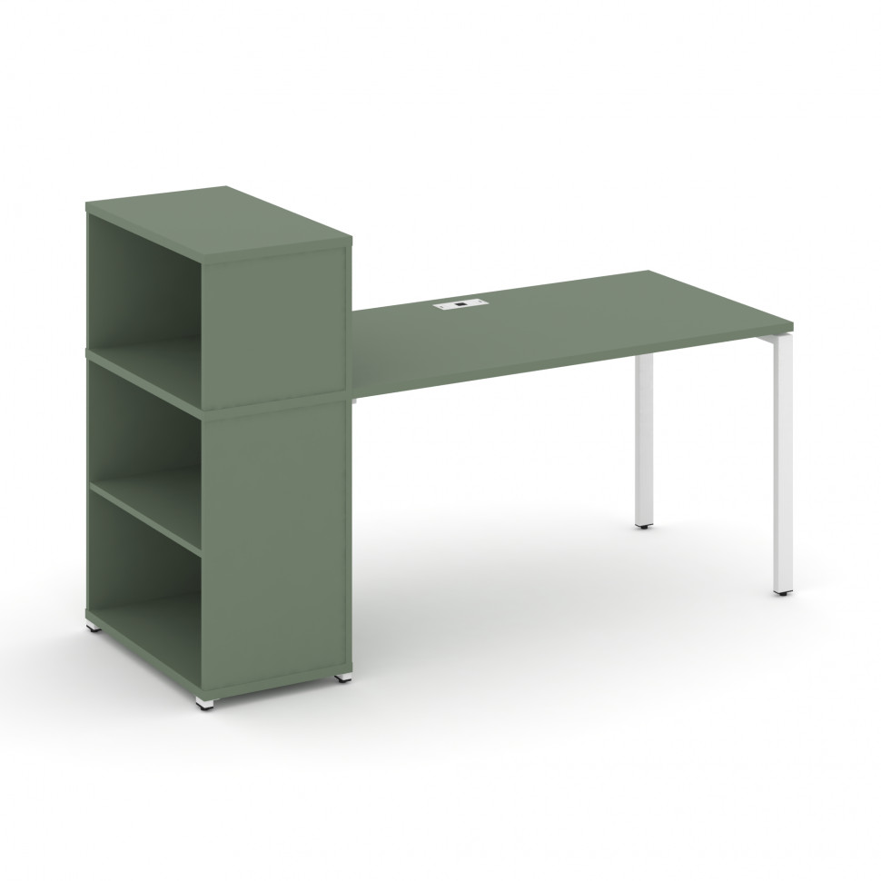 Concept Стол рабочий с опорным стеллажом с надставкой низ. CN.SP-211 Кобо/Металл Белый 1800*720*1140 Concept Стол рабочий с опорным стеллажом с надставкой низ. CN.SP-211 Кобо/Металл Белый 1800*720*1140