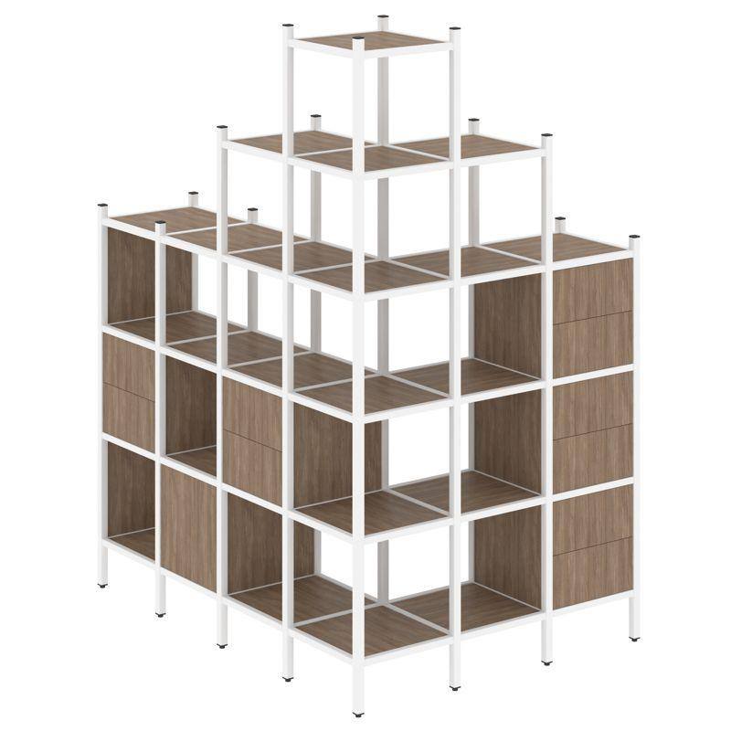 Loft Угловой внешний стеллаж наборный VR.L-56 Дуб Аризона/Металл Белый 1694*1278*2280 Loft Угловой внешний стеллаж наборный VR.L-56 Дуб Аризона/Металл Белый 1694*1278*2280