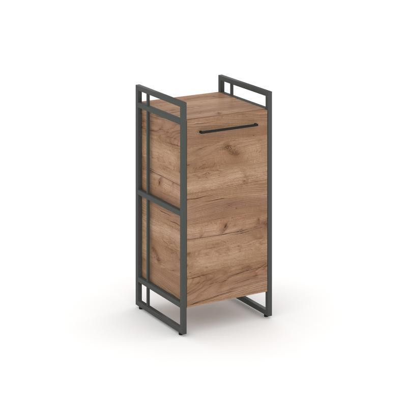 Rift Шкаф 2 ниши узкий RF.SU-21 (R) Дуб Табак/Металл Антрацит/Черный Ручки 420*396*924