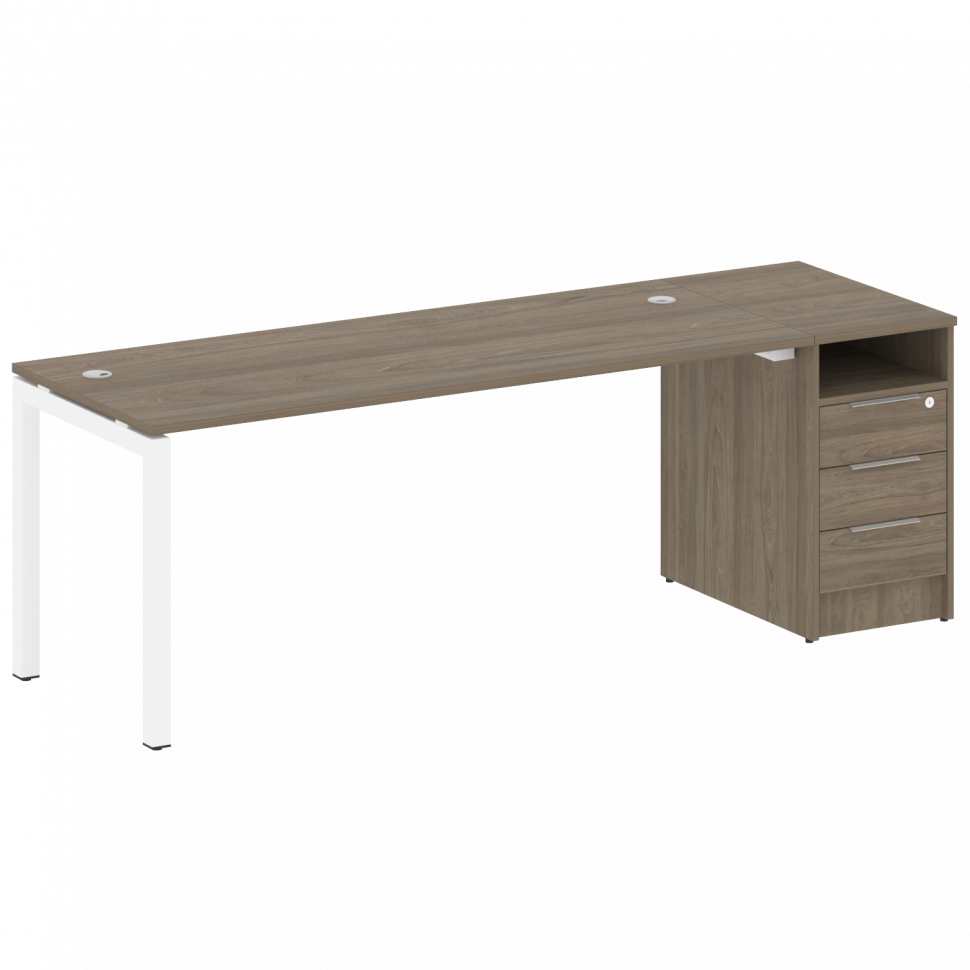 Metal System Quattro Рабочая станция с тумбой на П-образном м/к 50БП.РС-СТП-1.5 Вяз Благородный/Мета Metal System Quattro Рабочая станция с тумбой на П-образном м/к 50БП.РС-СТП-1.5 Вяз Благородный/Мета