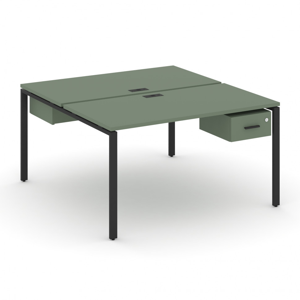 Concept Рабочая станция 2 сторонняя с подвесными тумбами на 2 места CN.DRS-110 B Кобо/Металл Черный