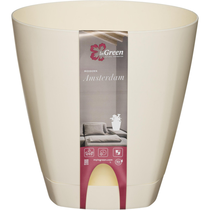 Горшок для цветов AMSTERDAM D 250 ,8 л Сливочный ING6202СЛ