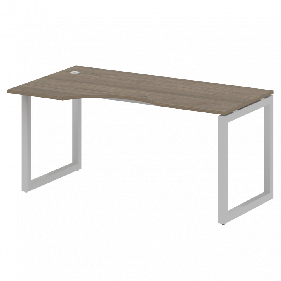 Metal System Quattro Стол криволинейный левый на О-образном м/к 50БО.СА-1 (L) Вяз Благородный/Металл