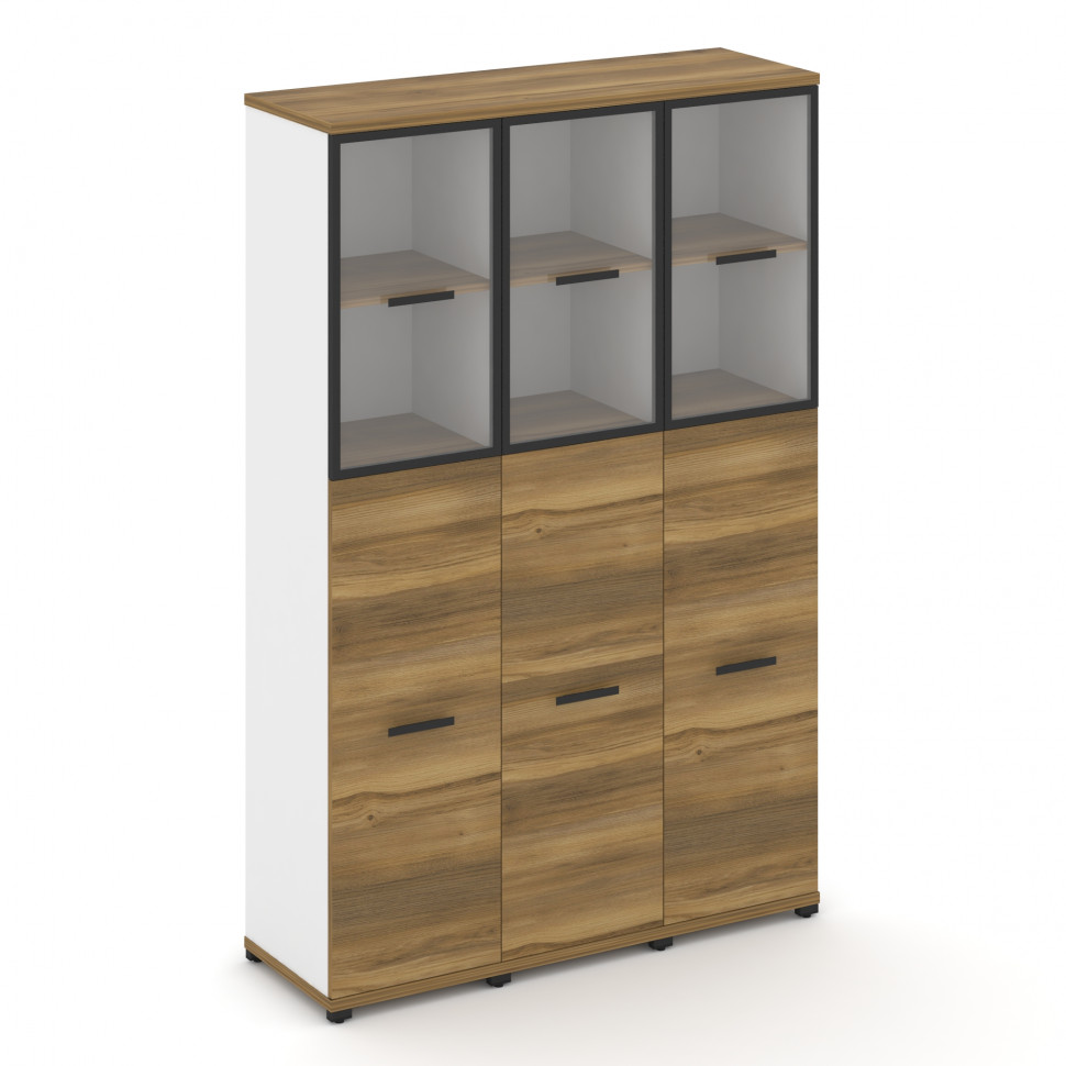 Concept Шкаф 3 узкие секции, 5 ниш CN.STU-535 RPB B Сандал Янтарный/Белый Бриллиант/Металл Черный/Пр