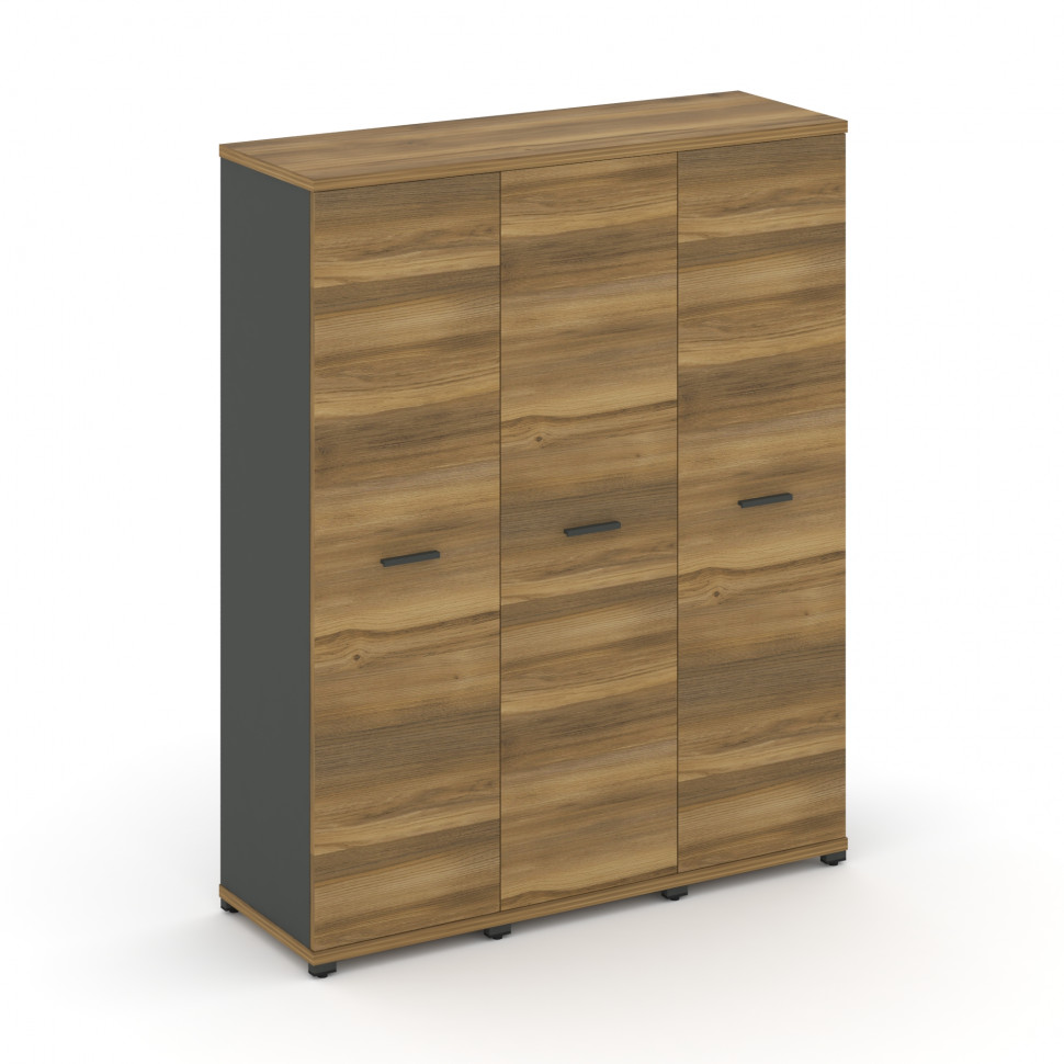 Concept Шкаф 3 узкие секции, 4 ниши CN.STU-436 A Сандал Янтарный/Антрацит/Металл Антрацит 1252*420*1