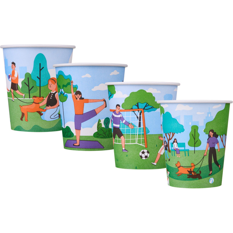 Стакан одноразовый бум односл. 250 мл d-80мм Игры в парке (MIX) 50шт/уп