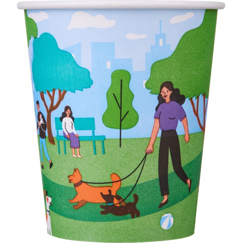 Стакан одноразовый бум односл. 250 мл d-80мм Игры в парке (MIX) 50шт/уп