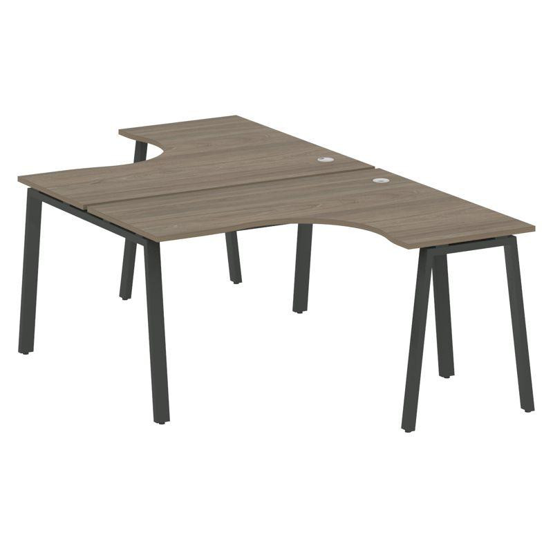 Metal System Рабочая станция криволинейная на А-образном м/к БА.РАС-СА-2.3 Вяз Благородный/Металл Ан