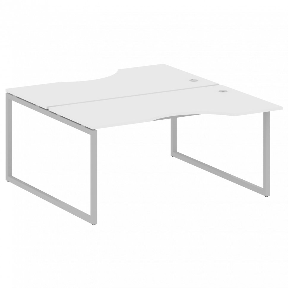 Metal System Quattro Рабочая станция криволинейная на О-образном м/к 40БО.РАС-СА-2.1 Белый/Металл Се