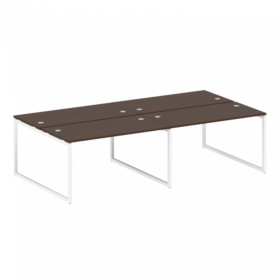 Metal System Quattro Рабочая станция на 4 места на О-образном м/к 40БО.СМ-4.3 Венге Цаво/Металл Белы