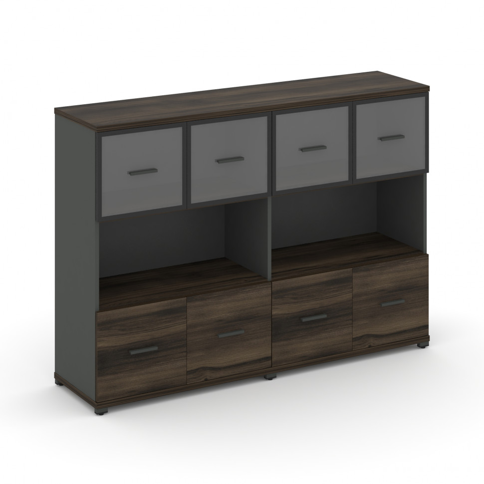 Concept Шкаф 2 широкие секции, 3 ниши CN.STS-325 RPB A Дуб Мали/Антрацит/Металл Антрацит/Прозрачный Concept Шкаф 2 широкие секции, 3 ниши CN.STS-325 RPB A Дуб Мали/Антрацит/Металл Антрацит/Прозрачный