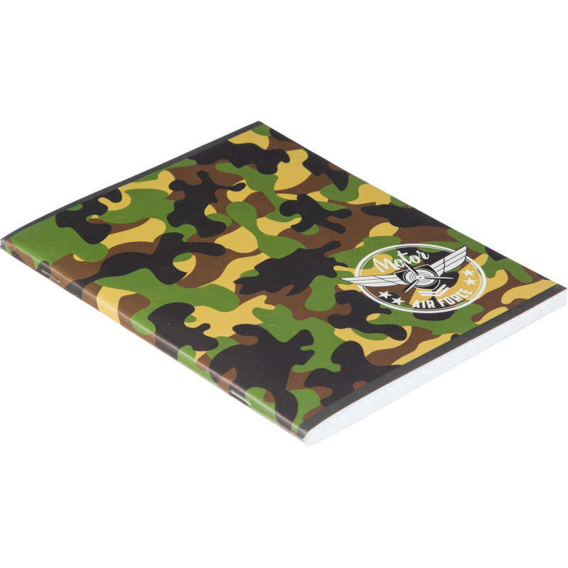 Тетрадь общая А5 96л №1School Military,клет,скреп., ВД-лак