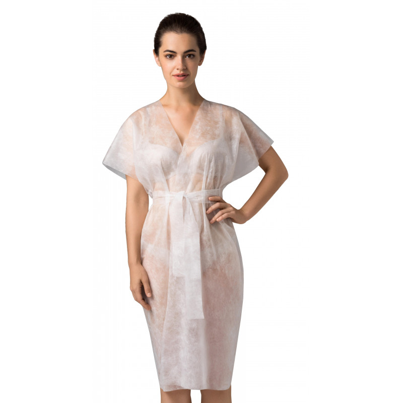 Халат н/с Кимоно спандбонд белый, 10шт/уп