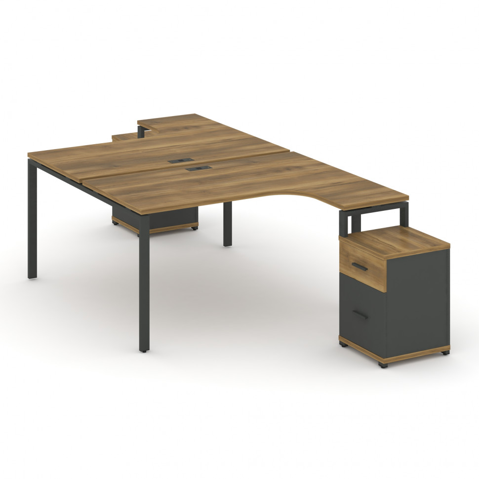 Concept Рабочая станция с 2 опорными тумбами CN.DSA-306 A Сандал Янтарный/Антрацит/Металл Антрацит 1 Concept Рабочая станция с 2 опорными тумбами CN.DSA-306 A Сандал Янтарный/Антрацит/Металл Антрацит 1