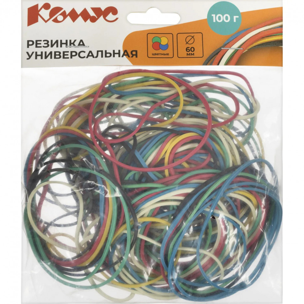 Резинка универсальная диам.60 мм. цвет в ассортименте 100 г/уп Резинка универсальная диам.60 мм. цвет в ассортименте 100 г/уп