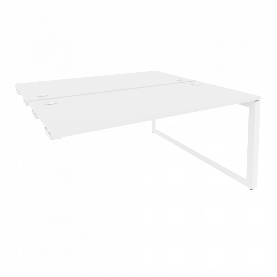 Onix Стол-приставка двойной на О-образном м/к к опорым элем. O.MO-D.SPR-4.7 Белый Бриллиант/Металл Б