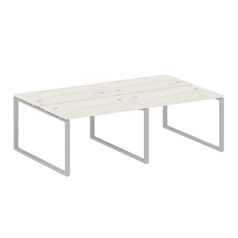 Metal System Рабочая станция на 4 места на О-образном м/к БО.СМ-4.2 Дуб Наварра/Металл Серый 2400*14