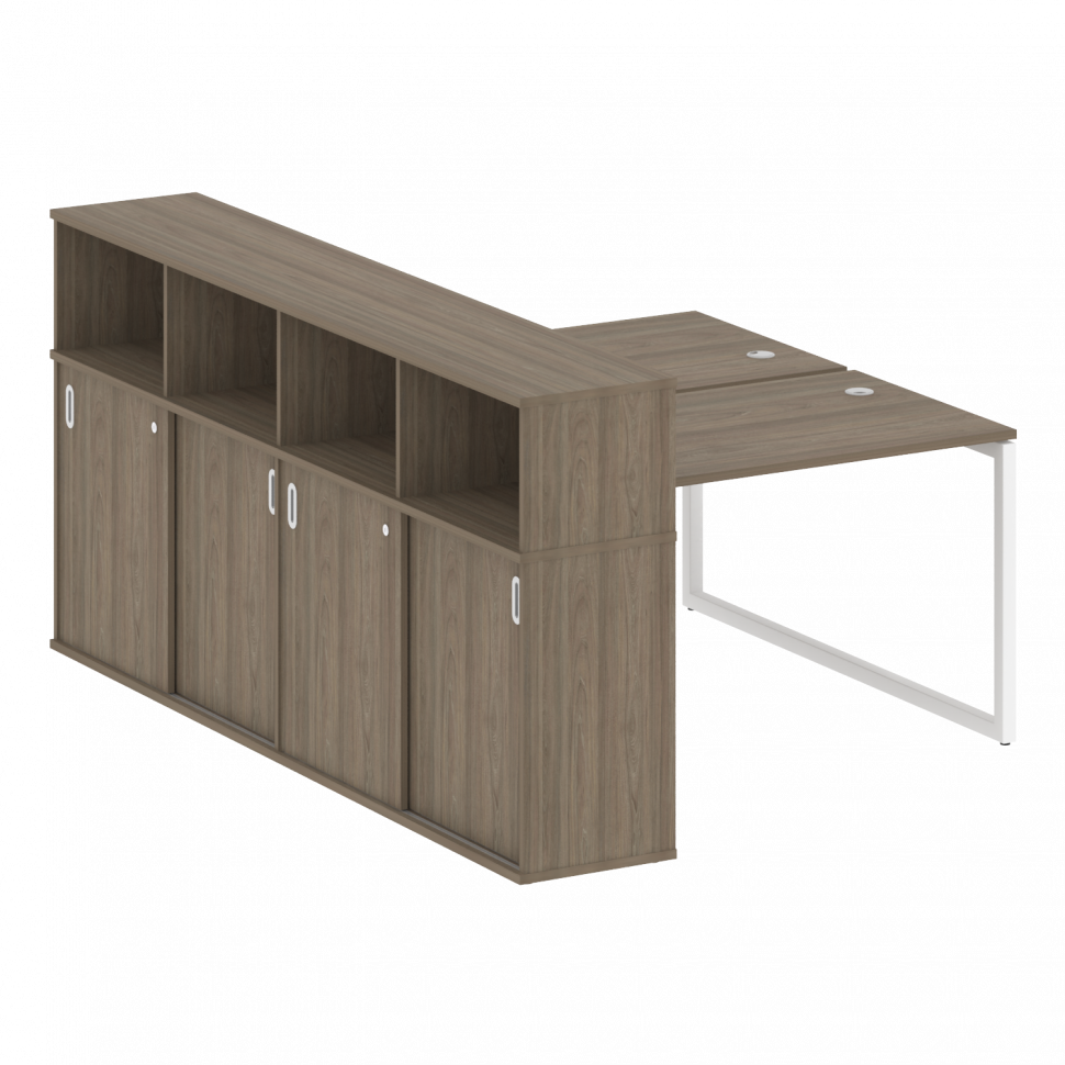 Metal System Quattro Рабочая станция с шкафом-купе на О-образном м/к 40БО.РС-СШК-4.2 Т Вяз Благородн Metal System Quattro Рабочая станция с шкафом-купе на О-образном м/к 40БО.РС-СШК-4.2 Т Вяз Благородн