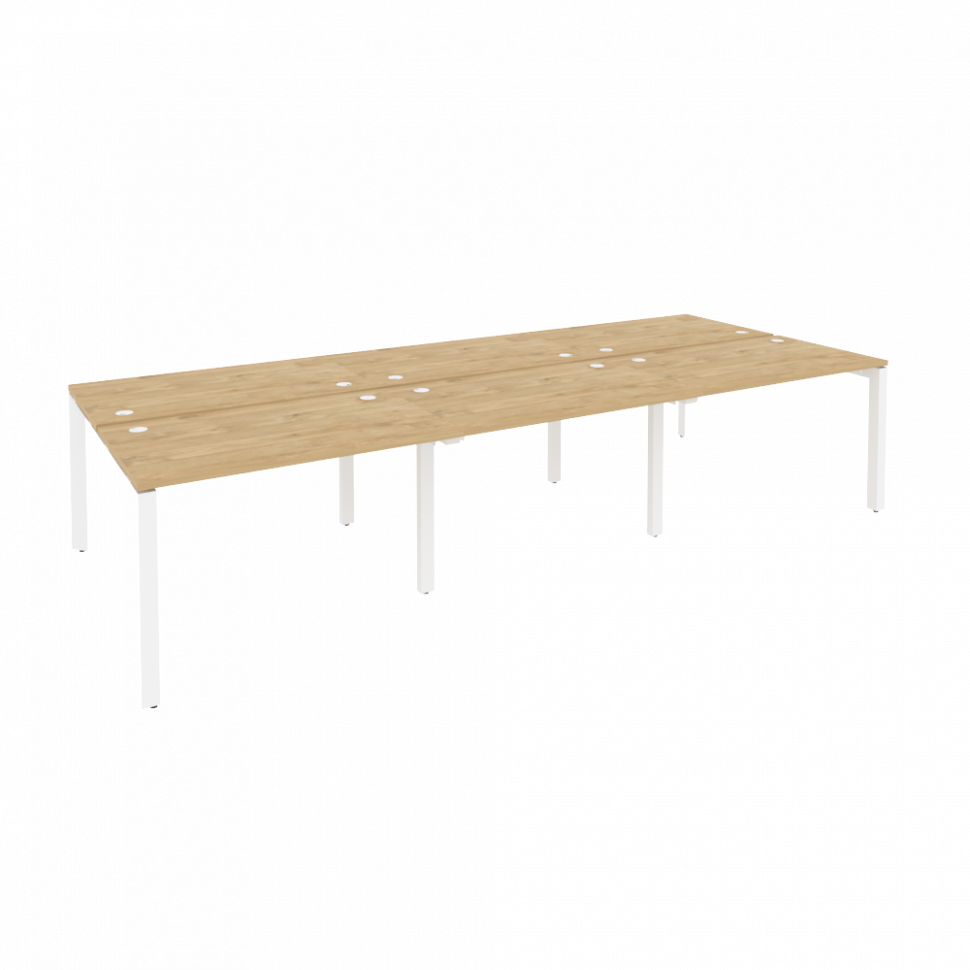 Onix Рабочая станция на П-образном м/к O.MP-D.RS-6.2.7 Тиквуд Светлый/Металл Белый 3540*1475*750