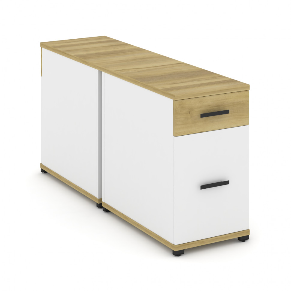 Concept Тумба двухсторонняя опорная/приставная 1 ящ.+1 распаш. фасад CN.DTGO-005 B Дуб Винченцо/Белы Concept Тумба двухсторонняя опорная/приставная 1 ящ.+1 распаш. фасад CN.DTGO-005 B Дуб Винченцо/Белы