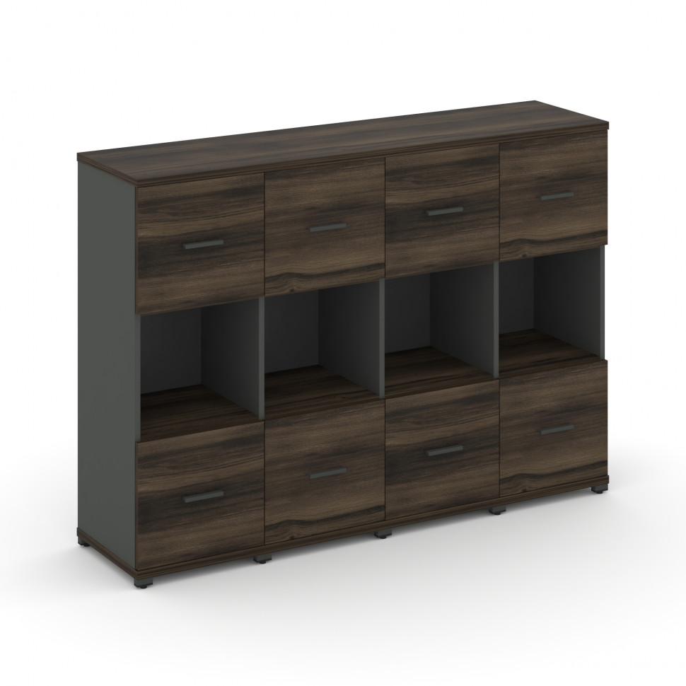 Concept Шкаф 4 узкие секции, 3 ниши CN.STU-345 A Дуб Мали/Антрацит/Металл Антрацит 1668*420*1186