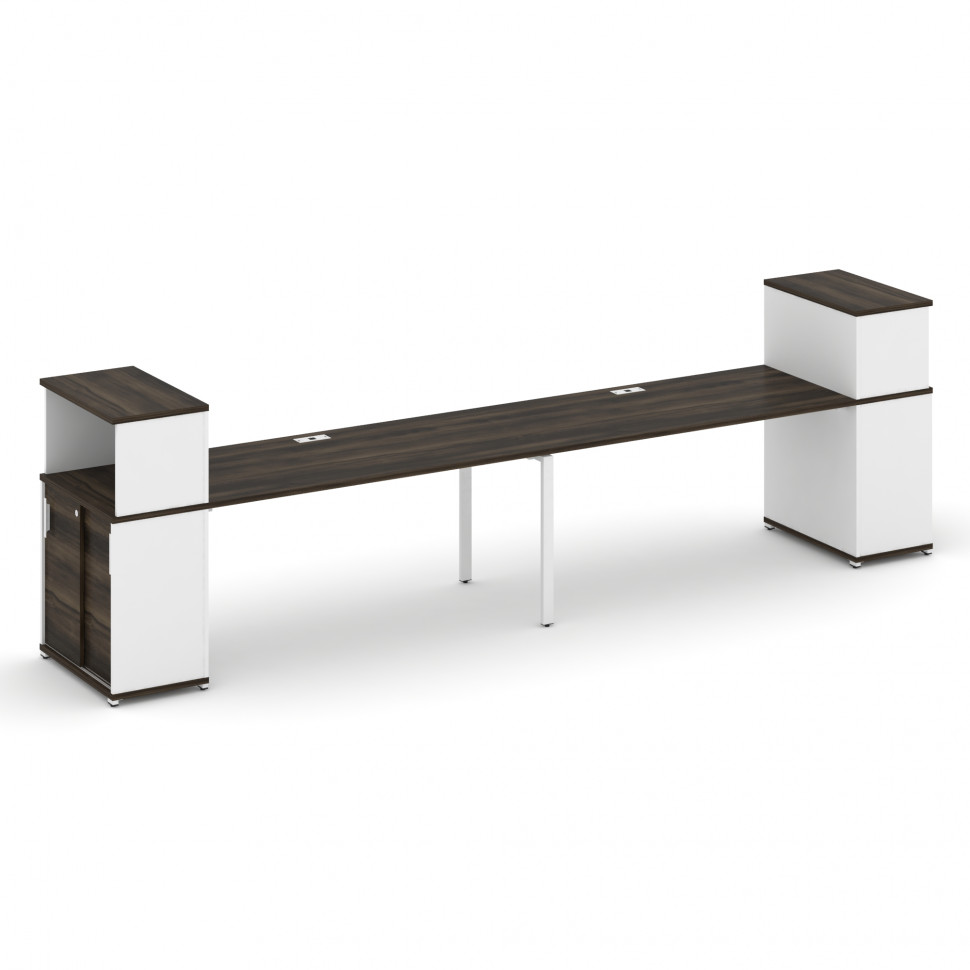 Concept Рабочая станция с опорными шкафом-купе с надставкой низ. CN.ORS-240 W Дуб Мали/Белый Бриллиа