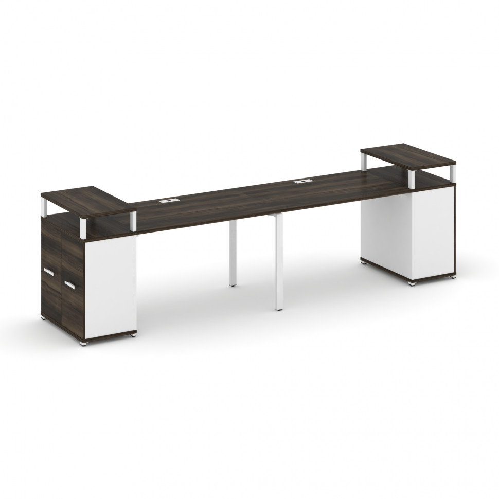 Concept Рабочая станция с опорными распаш. шкафами с верх. горизонтами CN.ORS-222 W Дуб Мали/Белый Concept Рабочая станция с опорными распаш. шкафами с верх. горизонтами CN.ORS-222 W Дуб Мали/Белый