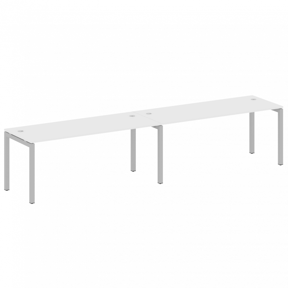 Metal System Quattro Рабочая станция на 2 места на П-образном м/к 50БП.СМ-2.5 Белый/Металл Серый 360