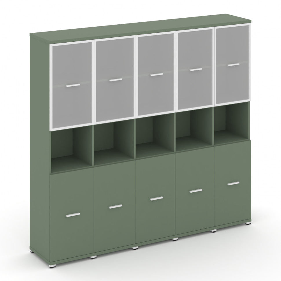 Concept Шкаф 5 узких секций, 5 ниш CN.STU-553 RMW W Кобо/Металл Белый/Сатин 2084*420*1922