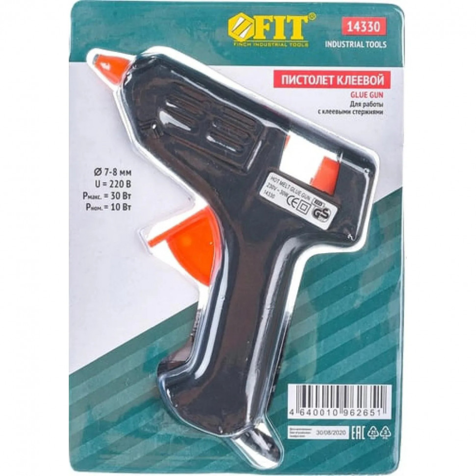 Пистолет клеевой FIT 30Вт, 8 мм (14330)