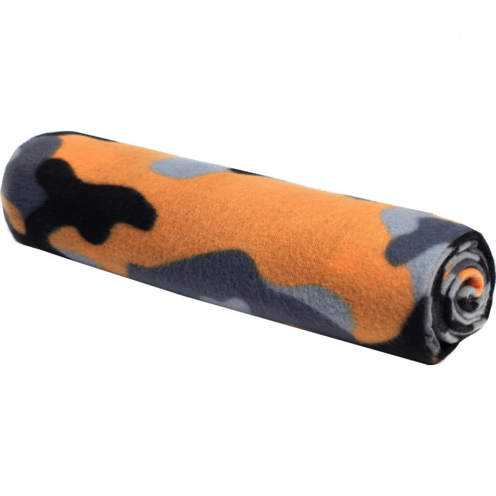 Плед Флис 130х150 см, 120 гр/м2 Орнамент Камуфляж серый