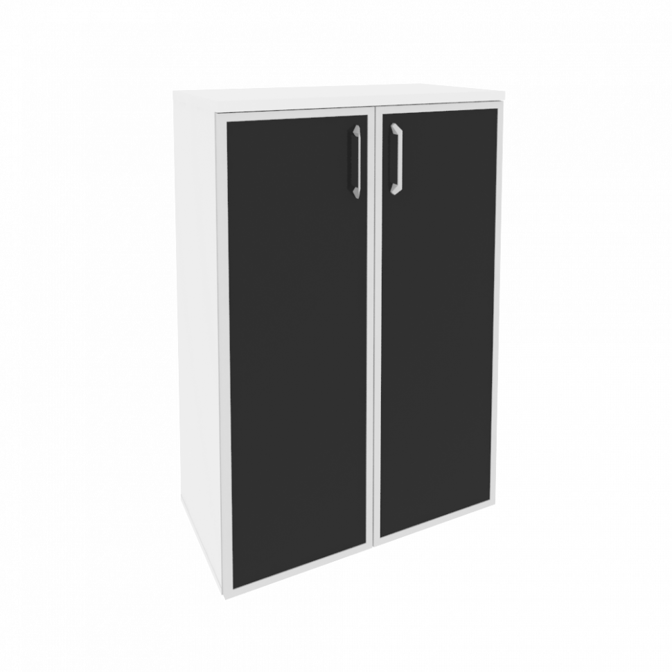 Onix Шкаф средний широкий O.ST-2.4 R black Белый Бриллиант/Cтекло Black 800*420*1207