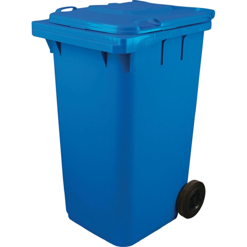 Контейнер-бак мусорный 240л, на 2-х колёсах, с крышкой, синий СПб
