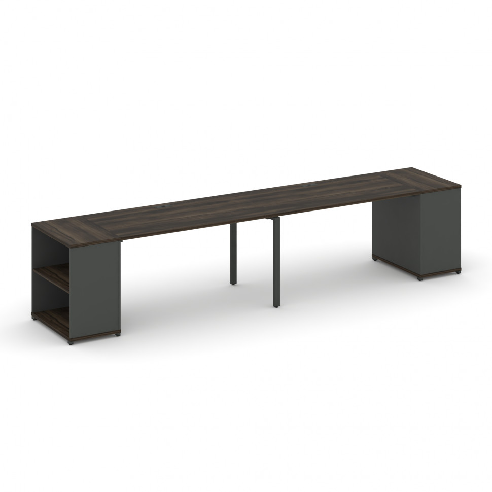 Concept Рабочая станция с опорными стеллажами CN.ORS-201 Дуб Мали/Антрацит/Металл Антрацит 2800*720*