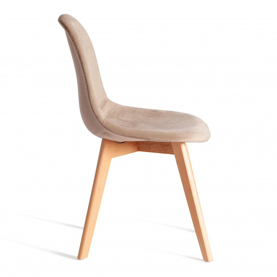 Стул CINDY SOFT (mod. C1021F1-1) велюр/дерево бук, 55 х 48 х 83 см, коричневый HLR12 / натуральный