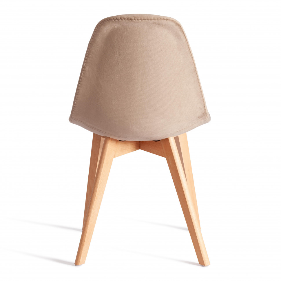 Стул CINDY SOFT (mod. C1021F1-1) велюр/дерево бук, 55 х 48 х 83 см, коричневый HLR12 / натуральный