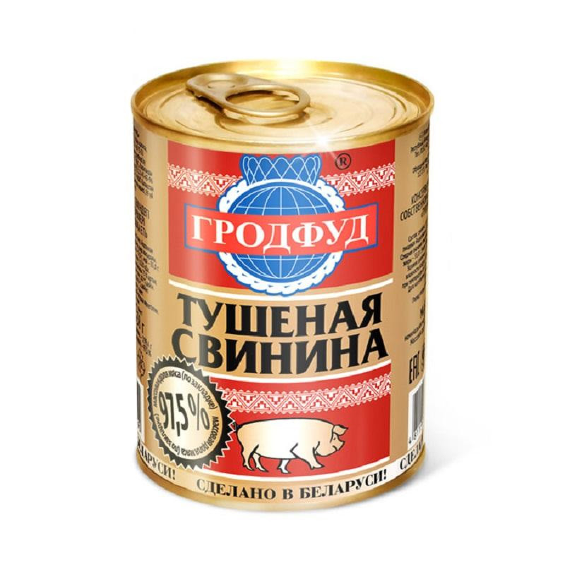 Тушенка Гродфуд свинина тушеная ж/б,338гр
